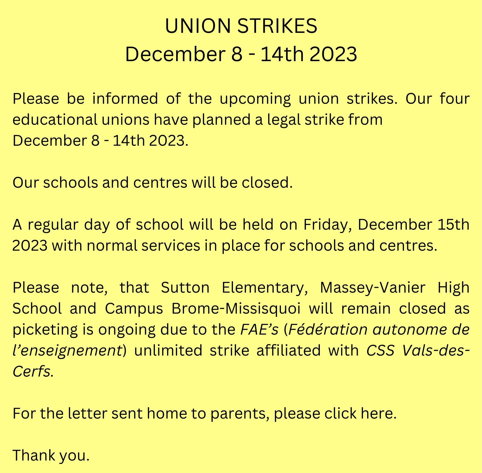 UNION STRIKES December 8-14th 2023 - 1